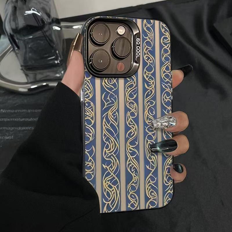 Защитный чехол для iPhone в ретро-полоску для моделей 13-17, Креативный трансграничный дизайн, Ударопрочный для iPhone 14 Pro и 16 Pro