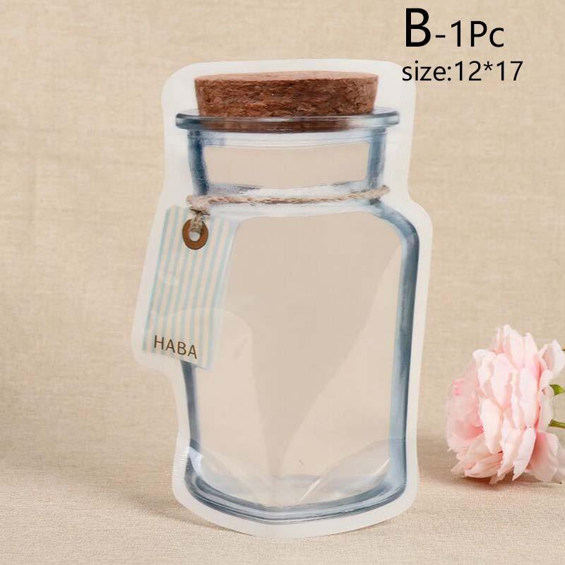 Многоразовый пакет в форме банки с застежкой-молнией Пластиковые пакеты с застежкой-молнией Герметичный пакет для хранения продуктов Морозильник для печенья, закусок, конфет, еды, герметичный пакет