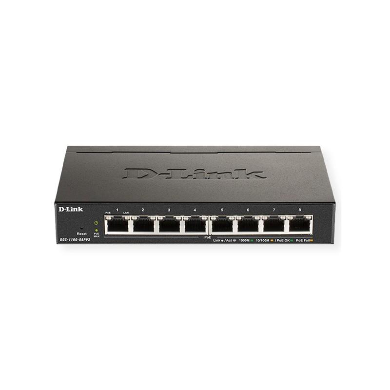D-Link Semi-manageable Switch 8 Gigabit PoE Ports-DGS-1100-08PV2/E