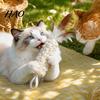 Handmade Feather Cat Wand Wool Tempura Toy, Interactive Toy with Feathers, Kitten Portable Hanging Exercise Toys Kicker Enrichment for Indoor