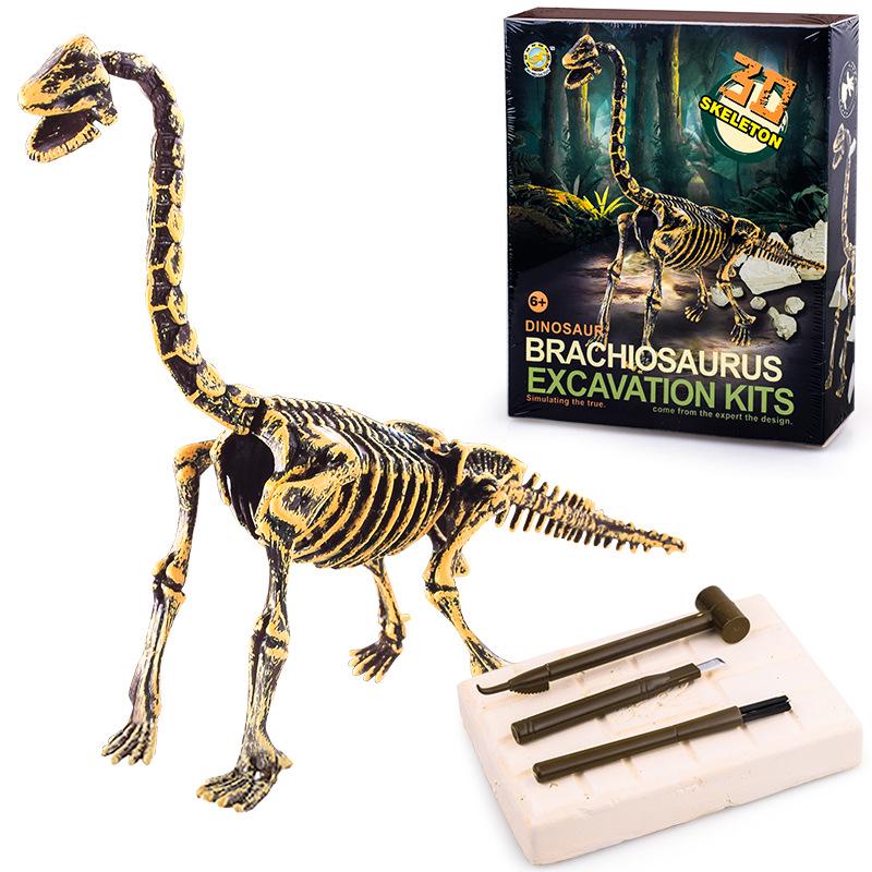 DIY Dinosaur Fossil Excavation Toy: Tyrannosaurus & Triceratops Skeleton Models for Kids