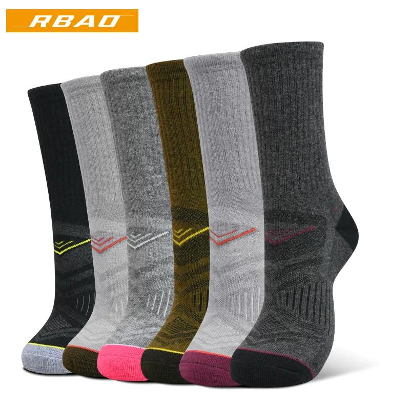 Rbao Outdoor Quick-Drying Hiking Socks Merino Wool Moisture-Wicking Professional Mid-Calf Mountaineering Socks for Men and Women with Towel Bottoms