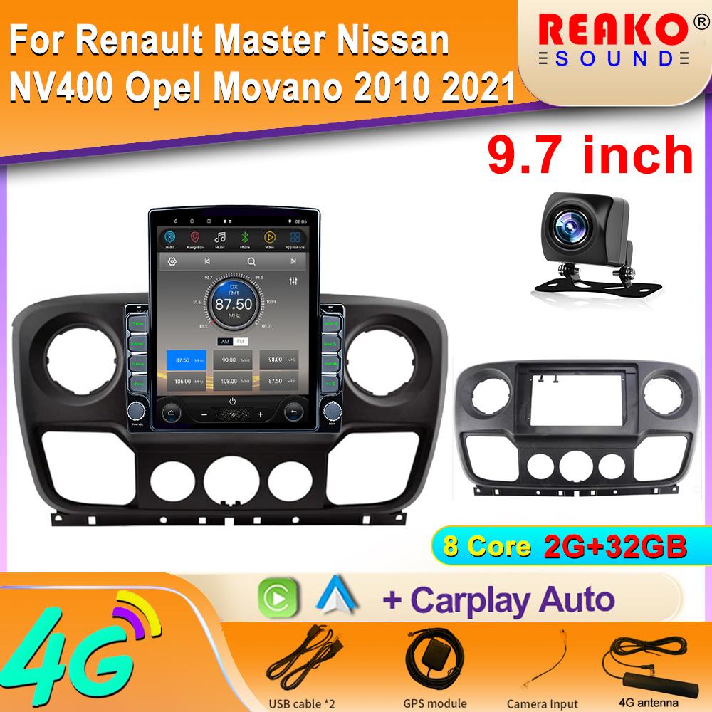 9,7-дюймовый вертикальный экран автомобильного радио для Renault Master Nissan NV400 Opel Movano 2010 2021 GPS-навигация мультимедийный проигрыватель Carplay