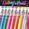Highlighter Pen Set Transparent Body Multicolored Painting Pen with Glitter Sparkling Effect Smooth Metal Tip Ink Highlighter for Note Marking