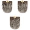 Brown or Black Faux Fur 3Pcs DIY Gnome Beards with Wooden Ball Noses, Plush Beard, Fluffy Beard for Dwarf Handmade Christmas Elf Doll