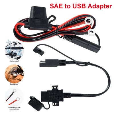 Адаптер SAE-USB 5 В/2,1 А, профессиональное зарядное устройство USB для мотоцикла с удлинительным кабелем, зарядное устройство для телефона с водонепроницаемым чехлом