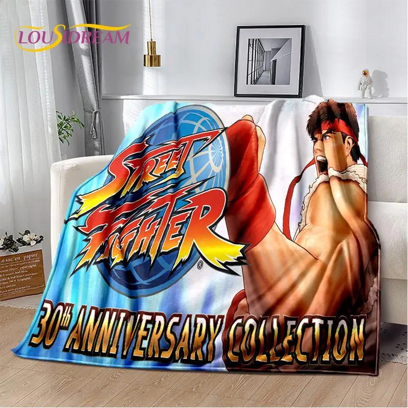 Ретро Игровой Street Fighter Геймер Мягкое Плюшевое Одеяло, Фланелевое Одеяло Плед для Гостиной Спальни Кровати Дивана Пикника Покрытие
