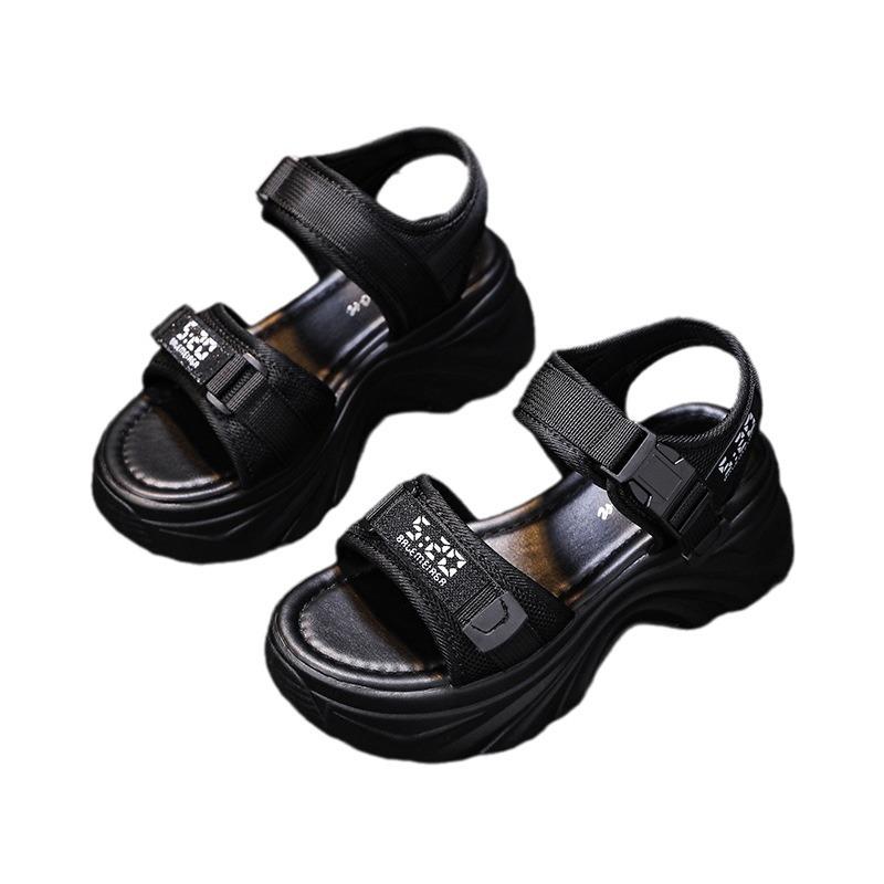 Повседневные спортивные сандалии женские на платформе Muffin 2024 новые летние туфли с небольшим увеличением высоты повседневные туфли для папы для путешествий