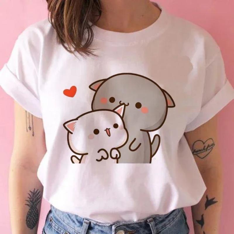 Принт Женская футболка Девушка Графический принт Мода Harajuku Одежда Повседневная Женская Y2K Топы Футболка Графические футболки