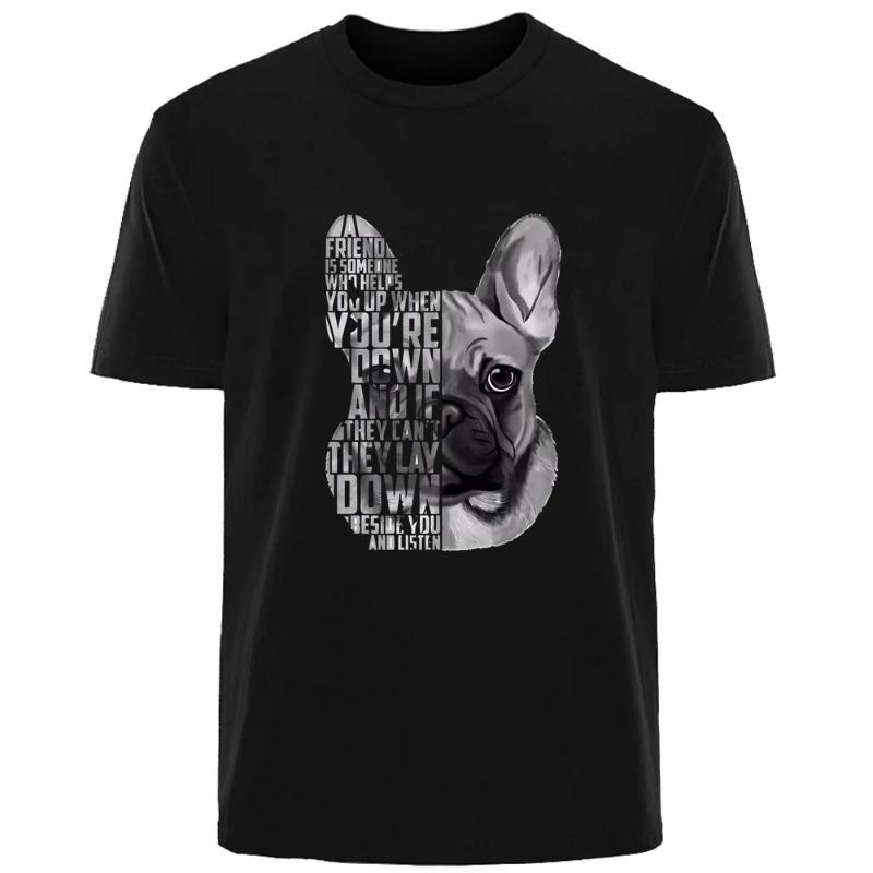 Красивый французский бульдог принт летняя высококачественная мужская хлопковая дышащая футболка для улицы повседневная модная мужская уличная одежда