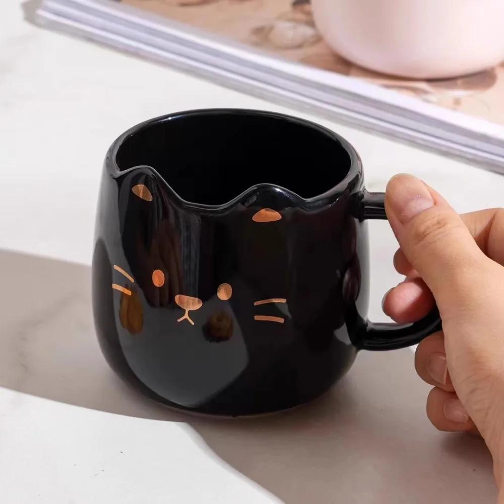 Рождественский подарок, керамическая чашка с котом, кофейная чашка, крышка для тарелки, послеобеденный чай, пара, девушка, сердце, милая, премиум-класса с тарелкой и ложкой, кружка