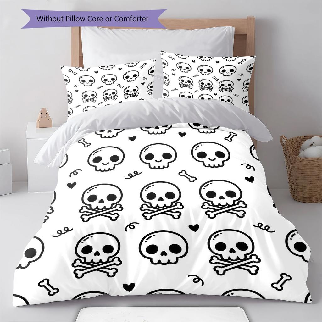 Pink Cartoon Art Pattern Bedding,Quilt Set Quilt Cover Pillowcase Home Birthday Gift (1 * duvet cover + 2 * pillowcase, without core)
