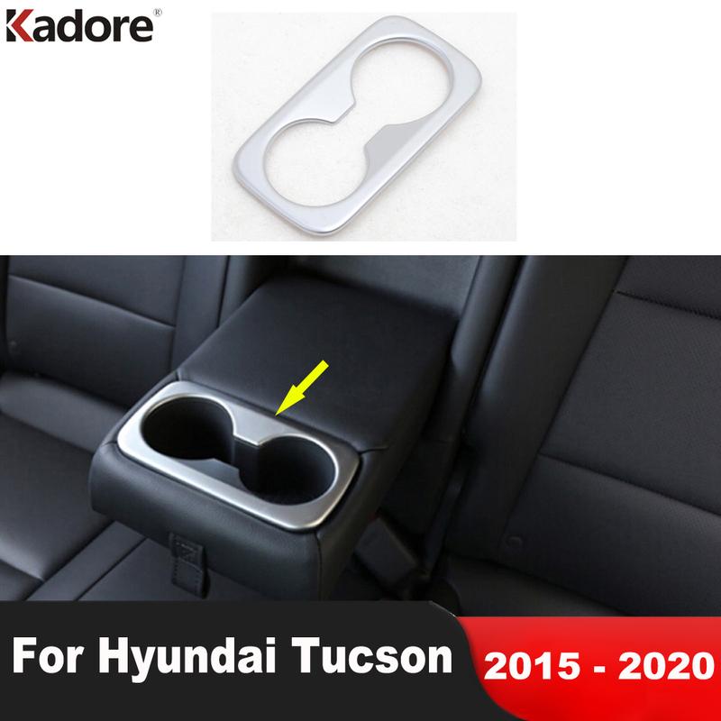 Car Rear Seat Water Cup Holder Frame Cover Trim For Hyundai Tucson 2015 2016 2017 2018 Matte Interior Accessories