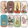 Labubu Cartoon Pen Bag The Monsters Printed Stationery Box Abubu Large Capacity Pencil Case Cute Anime Bags Student School Bag
