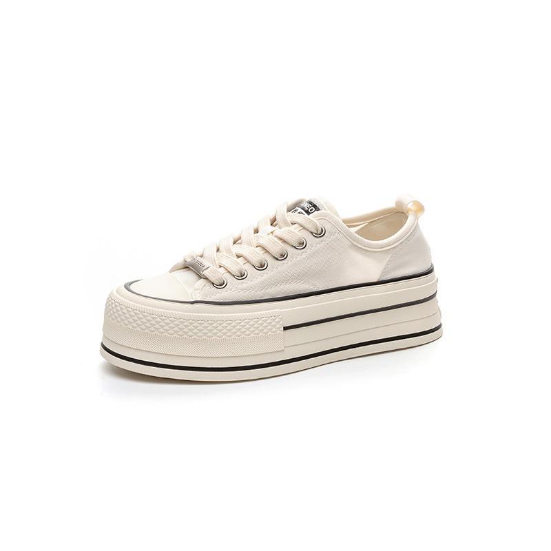 Platform White Shoes Women's Summer New Mesh Breathable Sports and Leisure Board Shoes Shallow Mouth Fashion Height-increasing Mesh Shoes