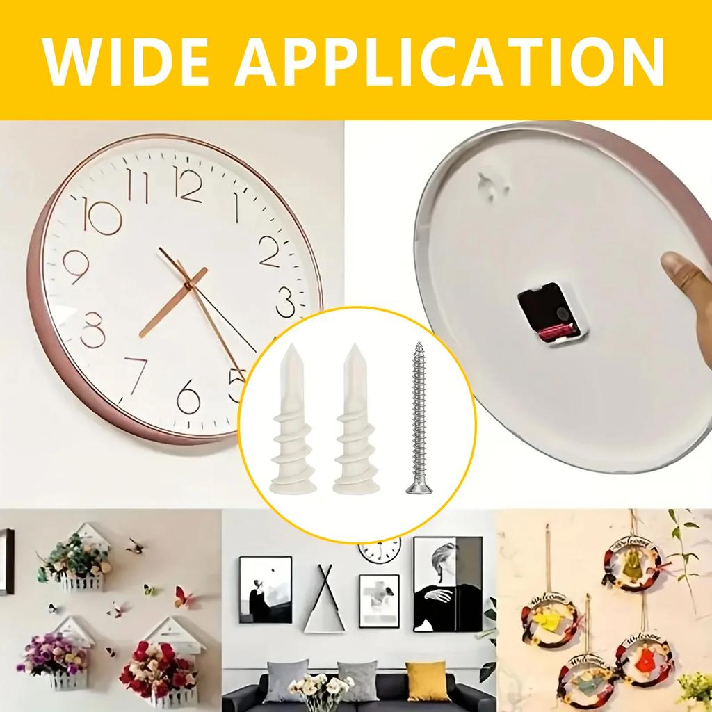 66 шт. самосверлящий дюбель для гипсокартона с саморезом для гипсокартона, гипсовой стены, полой стены, расширительный дюбель, пластиковый нейлоновый