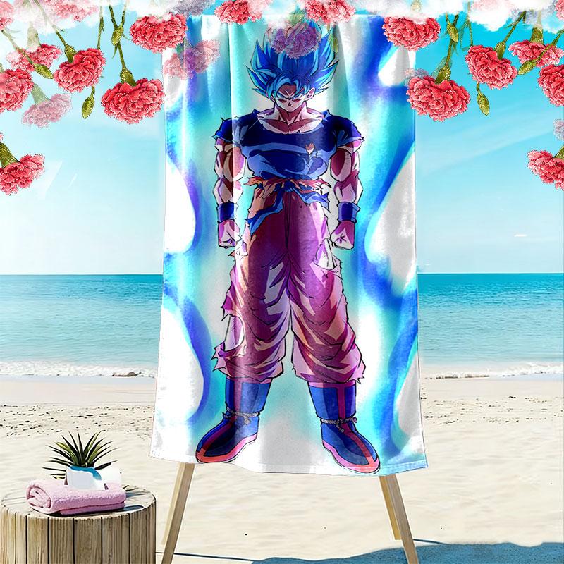 Dragon Ball Print Beach Towel, Large Soft Quick Dry Towel for Beach Camping Swimming