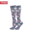 1 Pair Cute Cat Compression Socks Knee High 20-30 Mmhg Fit Medical Edema Diabetes Varicose Veins Running Sports Socks