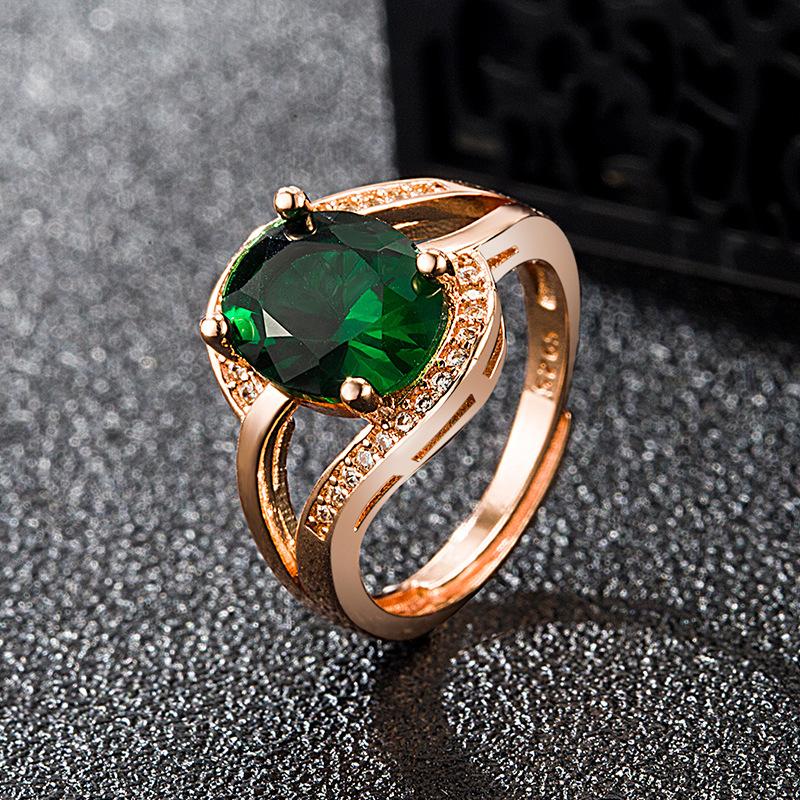 Sace Gems Кольцо из медного сплава с зеленым цирконом, женское свадебное обещание, подарок для вечеринки
