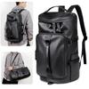 Stylish Leather Travel Bag: Portable, Large Capacity, Dry & Wet Separation, Lightweight Fitness Bag with Double Straps