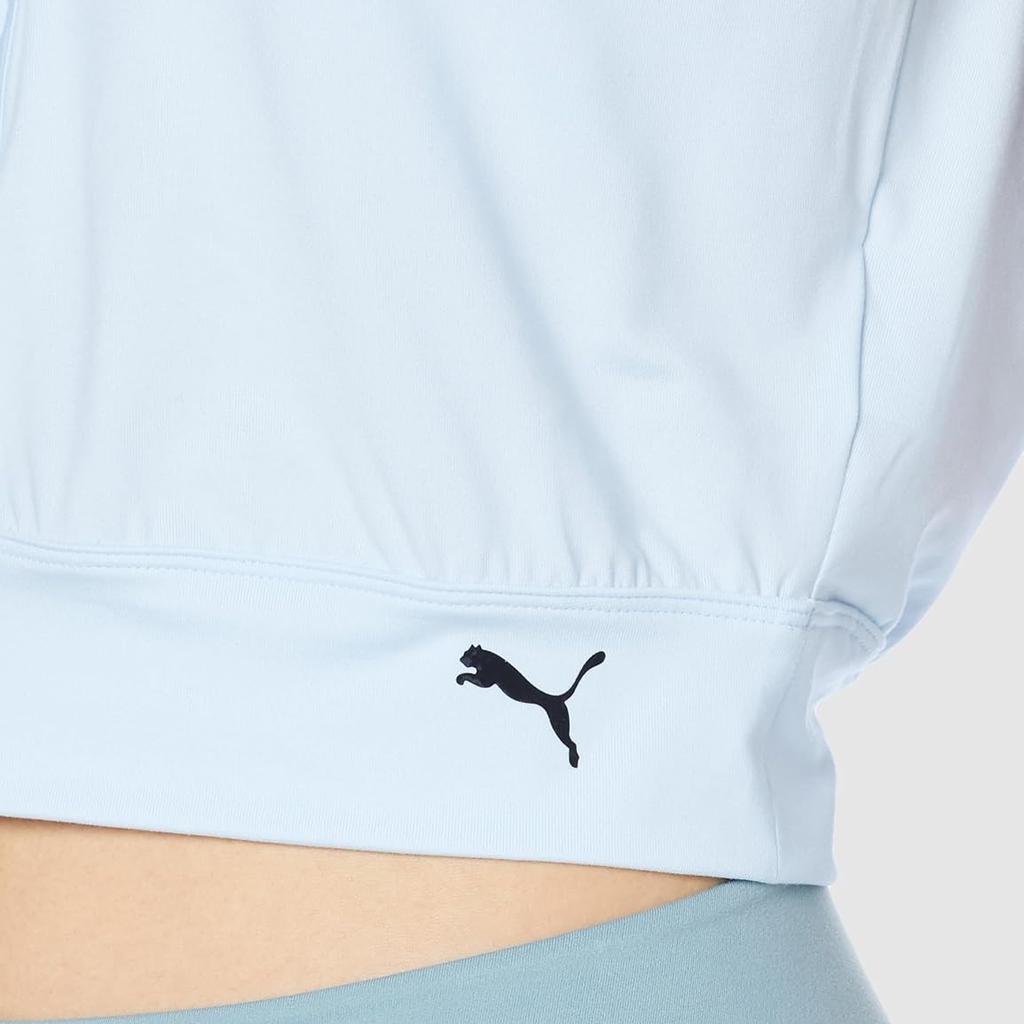 PUMA T-Shirts Women's Aqua Blue V-neck Moderate Straight Fit 524637-69