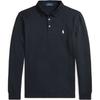 Polo FW24 Logo Embroidered Ribbed Slim Fit Long Sleeve Polo Shirt Men Tops Black MNPOKNI16823927-410