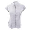 Kustom Kit Женская континентальная блузка с воротником-стойкой и короткими рукавами
