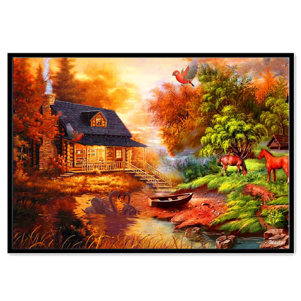 Алмазная картина 5D Фирменная Новинка Пейзаж Алмазная мозаика Лесной дом Набор для вышивки крестом Печать Украшение дома Персонализированный подарок