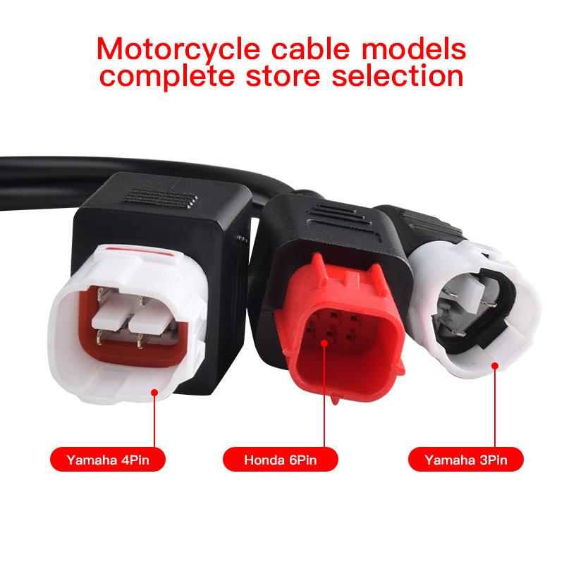 Для мотоцикла Yamaha 3-контактный/4-контактный Honda 6-контактный Диагностический разъем Canbus OBD Кабель-адаптер OBD2 3-в-1