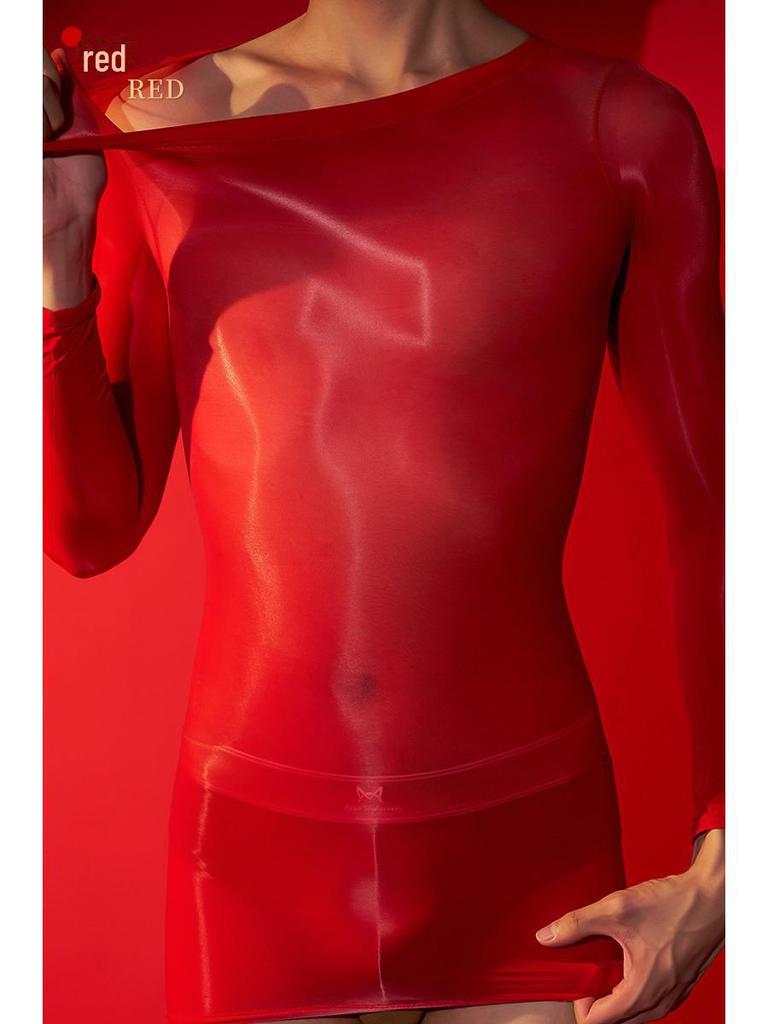 Блестящее сексуальное нижнее белье больших размеров для мужчин и женщин - Гладкие и эротические чулки и топы.