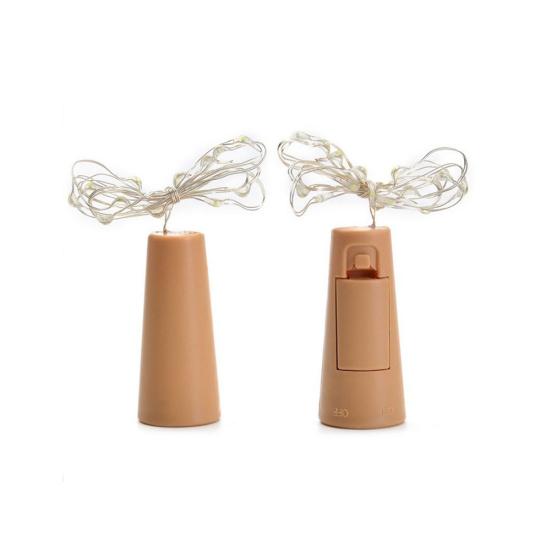 Pleasure Holiday 15/20 LED Wine Bottle Cork Lights Silver Wire for Wedding Festival Party Decor