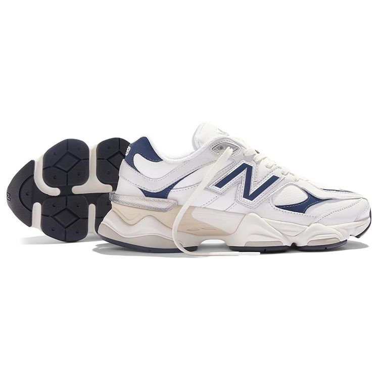 New Balance 9060 Бело-темно-синие кроссовки унисекс Sea-Salt U9060VNB