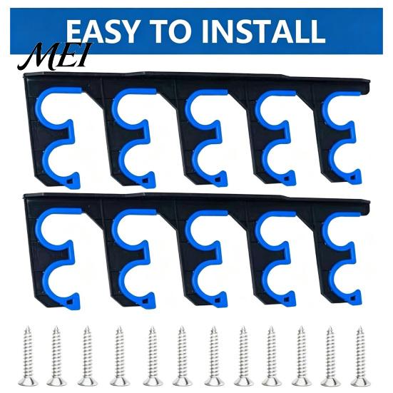 Indoor Fishing Tackle Storage 2Pcs Wall Mount Rod Holder, 5 Pole Display Organization Rack for Garage Shed, Horizontal Organizer Stand