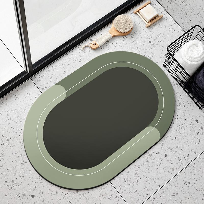 Simple Wordless Diatom Mud Style Soft Cushion Household Bathroom Door Mat Bathroom Water Absorption Quick-drying Anti-slip Foot Mat