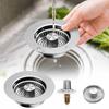 Stainless Steel Kitchen Sink Plug Filter Bounce Anti-blocking With Basket Bounce Core