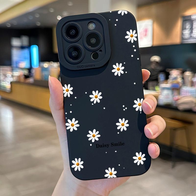 Силиконовый чехол-цветок ромашки для Samsung Galaxy S25 S24 S23 S22 S21 Ultra FE Plus A54 A53 A55 A33 A34 A35 A16 A15 TPU Funda