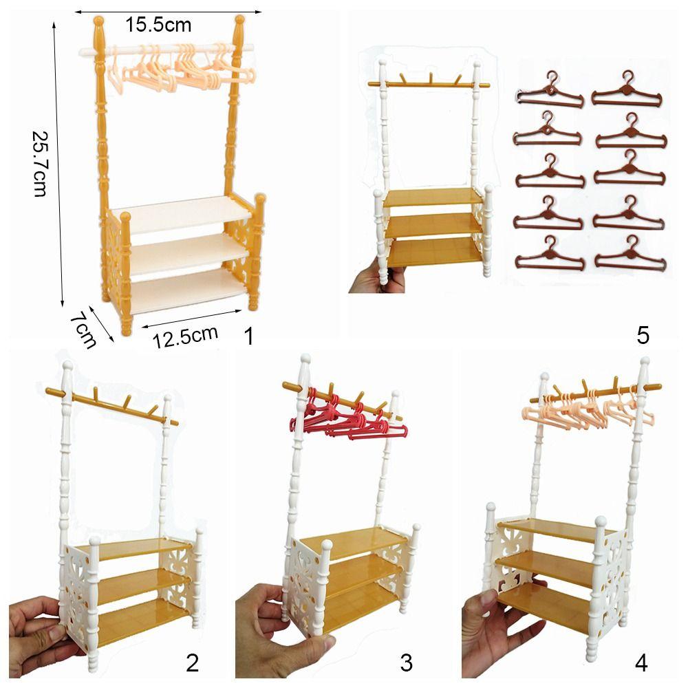 Dolls Accessories Doll Clothes Rack Plastic Dollhouse Furniture 15/20cm Cotton Doll