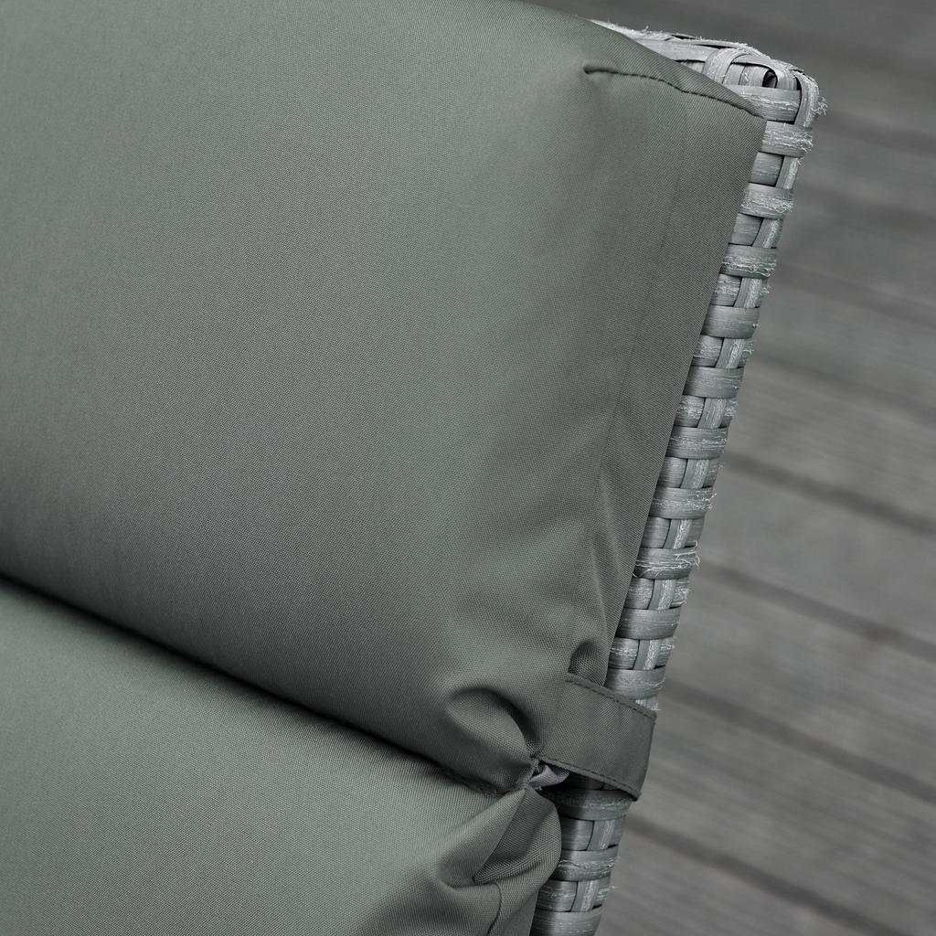2-Piece Set Cushion for Sun Lounger, Lounger Cushion for Garden Lounger extra thick 8cm Padded Cushion Dark Grey CUSHION ONLY