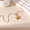 Classic Sweet Star Pendant Necklace Gold Plated Light Luxury Simple Design Temperament High Sense