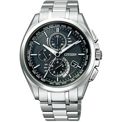 АТ8040-57Е ( Смотреть ATTESA Eco-Drive радиоуправляемый Прямой полет Аналоговый дисплей Тонкий) Круглый