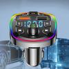 Hands-free Mp3 Music Player Fast Charging Cigarette Lighter Dual Usb Colorful Ambient Light Car Accessories Fm Transmitter