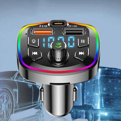 MP3-плеер с функцией громкой связи, быстрая зарядка, прикуриватель, два порта USB, цветная подсветка, автомобильные аксессуары, FM-передатчик