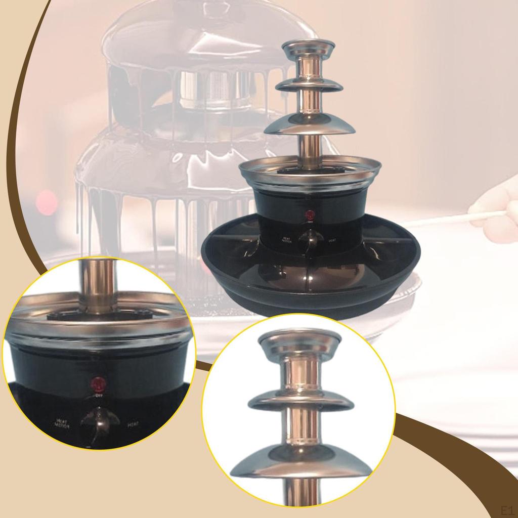 Electric Chocolate Fondue Machine Birthday Party Supplies 3 Tier for Candy Marshmallow
