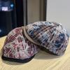 Новая Горячая Девушка Тай-дай Кепка Вперед Ретро Обратного Ношения Кепка Утка с Коротким Козырьком Чтобы Подчеркнуть Лицо Маленькая Универсальная Кепка Гаврош Художника для Женщин