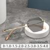 Diamond Cut Photochromic Myopia Glasses for Women Magic Color Changing Near Sight Eyewear Outdoor Optical Eyeglasses To -4.0