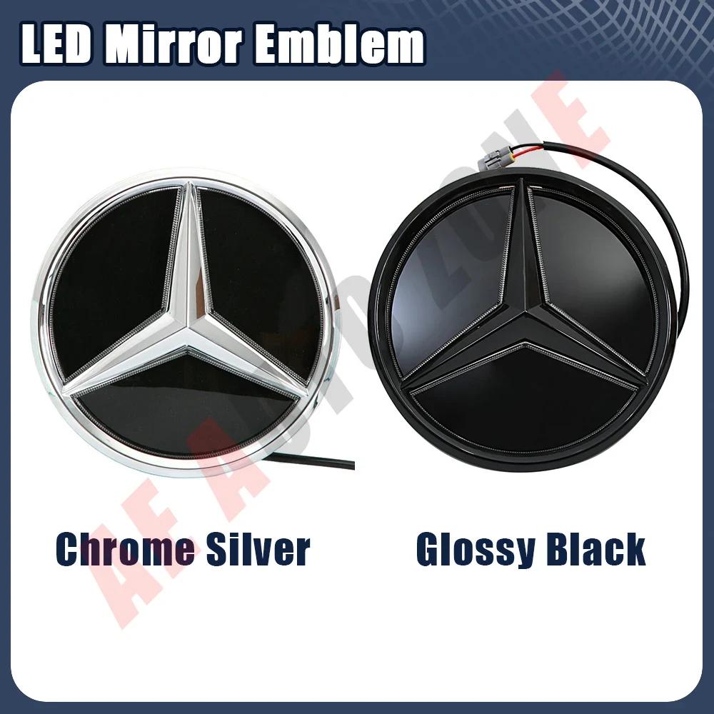 tuhgj1 Car Sticker Chrome Silver OE Style Emblem Front Grille Star Emblems Logo For Mercedes Benz B W245 C W204 C300 C250 GLK X204 GLK3