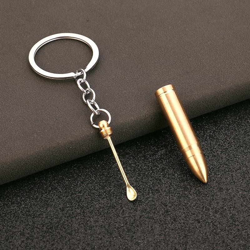 1PC Brass Accessories Model Accessories Bullet Pendant Gourd Gift Simulation Portable Ear Spoon Keychain Backpack
