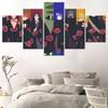 5 шт. Холст Картина Япония Аниме Персонаж из мультфильма Конан Настенное искусство Современное украшение комнаты Плакаты на стене Домашние фотографии без рамки