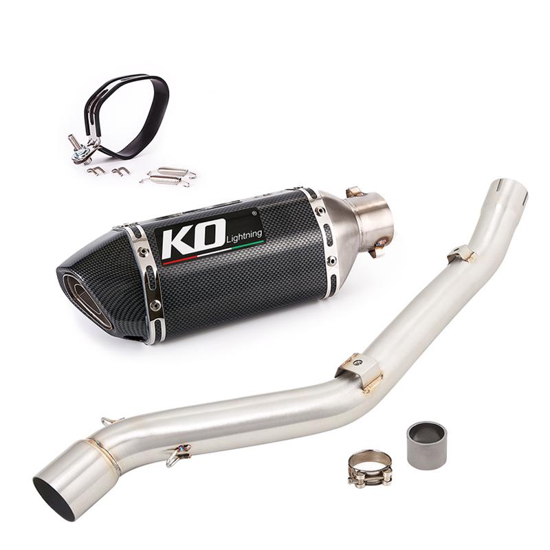 51MM Exhaust Pipe For Suzuki DR650 \ S \ SE 19-22 Motorcycle Muffler Mid Link Pipe Escape Connect Tube Slip On Stainless Steel