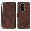 For Honor 200 Pro 5G Wallet Case Line Imprinted PU Leather Phone Cover with Strap